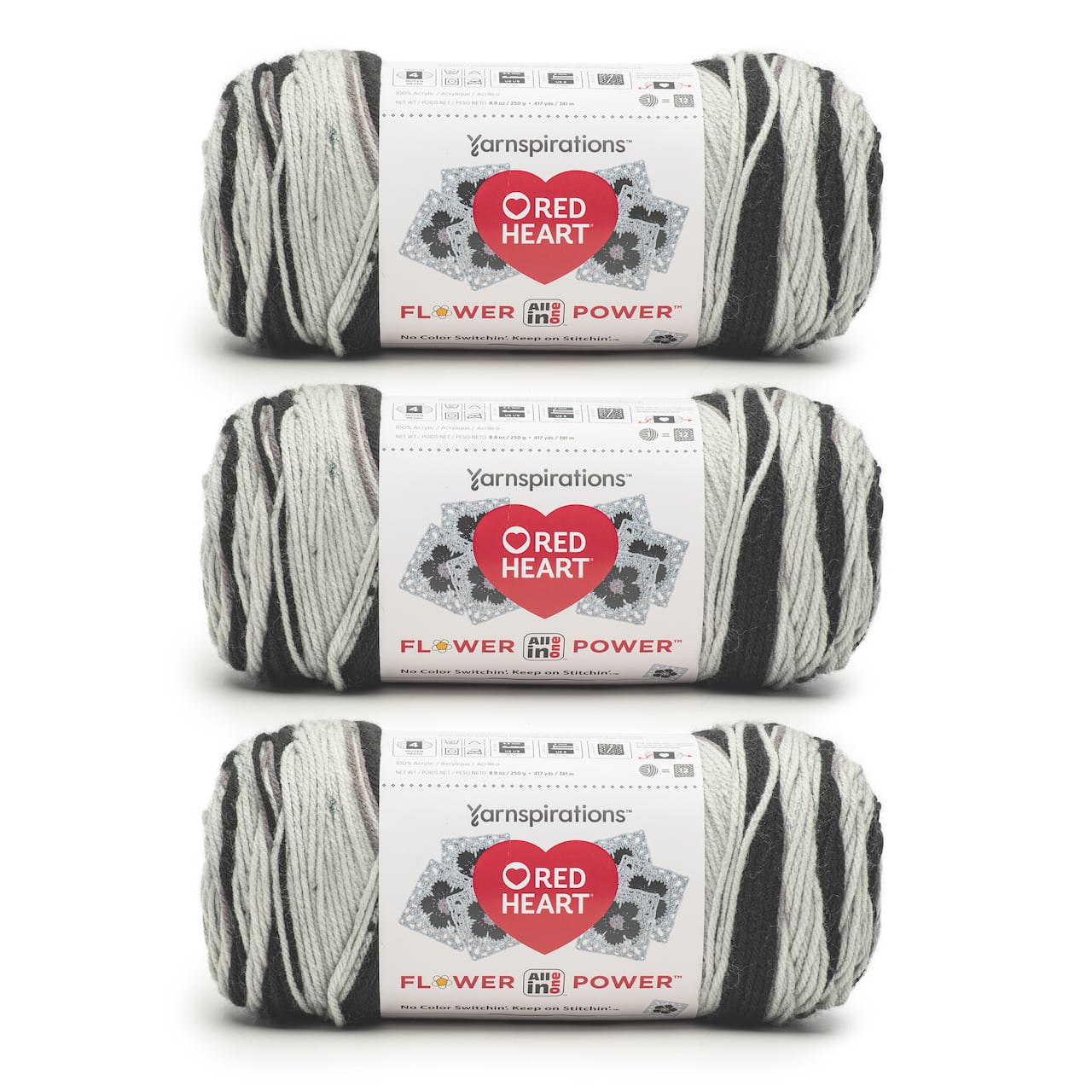 3 Pack Red Heart® All In One Flower Power™ Yarn